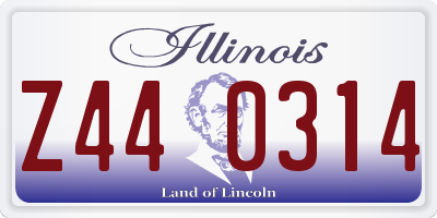 IL license plate Z440314