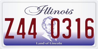 IL license plate Z440316
