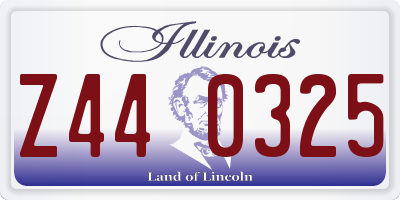 IL license plate Z440325