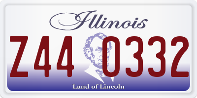 IL license plate Z440332