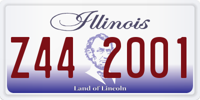 IL license plate Z442001