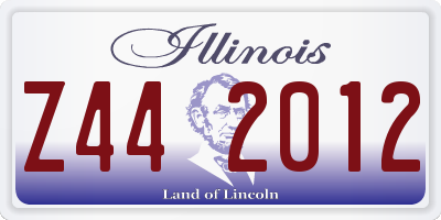 IL license plate Z442012
