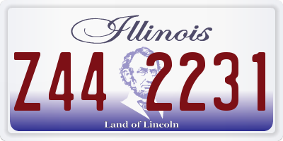 IL license plate Z442231