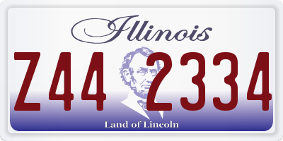 IL license plate Z442334