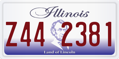 IL license plate Z442381