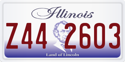 IL license plate Z442603