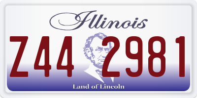 IL license plate Z442981