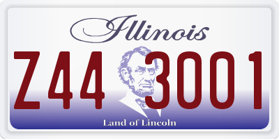IL license plate Z443001