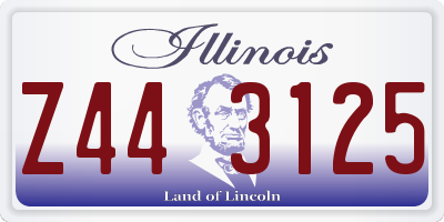 IL license plate Z443125