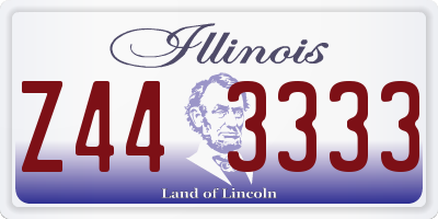 IL license plate Z443333