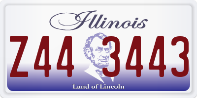 IL license plate Z443443
