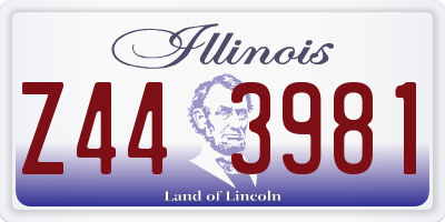 IL license plate Z443981