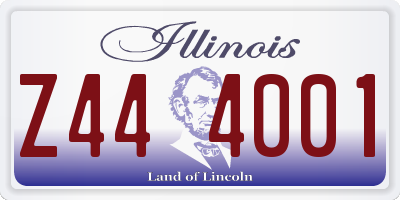 IL license plate Z444001