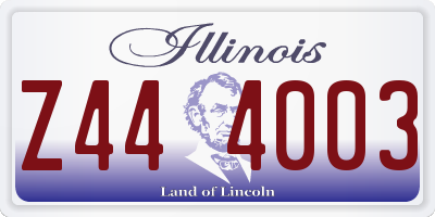 IL license plate Z444003