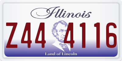 IL license plate Z444116