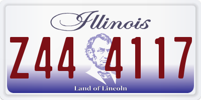 IL license plate Z444117