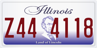 IL license plate Z444118