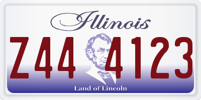 IL license plate Z444123