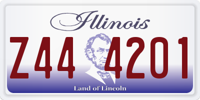 IL license plate Z444201