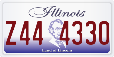 IL license plate Z444330