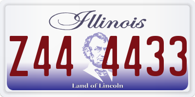 IL license plate Z444433