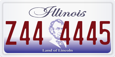 IL license plate Z444445