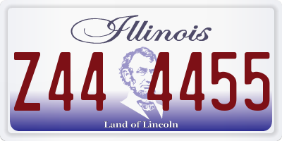 IL license plate Z444455
