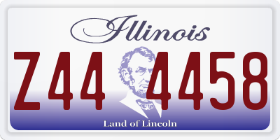 IL license plate Z444458
