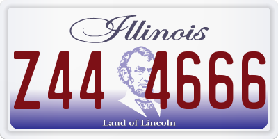 IL license plate Z444666