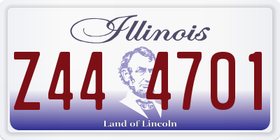 IL license plate Z444701