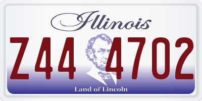 IL license plate Z444702