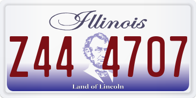 IL license plate Z444707