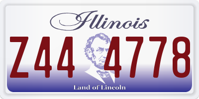 IL license plate Z444778