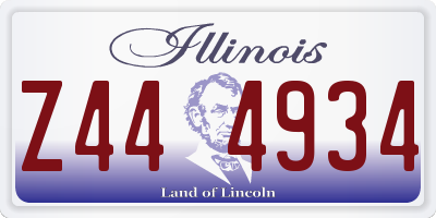 IL license plate Z444934