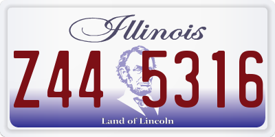 IL license plate Z445316