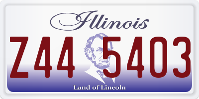 IL license plate Z445403