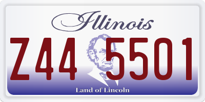 IL license plate Z445501