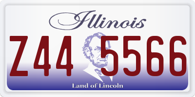 IL license plate Z445566