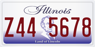 IL license plate Z445678