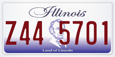 IL license plate Z445701