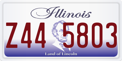 IL license plate Z445803