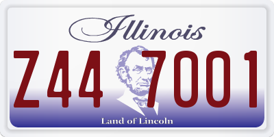 IL license plate Z447001