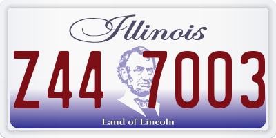 IL license plate Z447003
