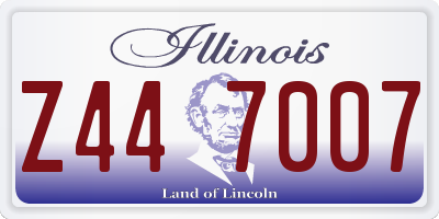 IL license plate Z447007