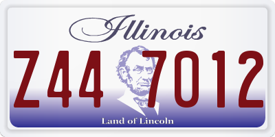 IL license plate Z447012