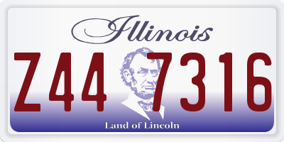 IL license plate Z447316