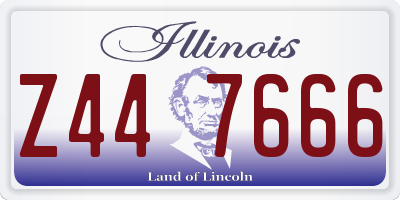IL license plate Z447666