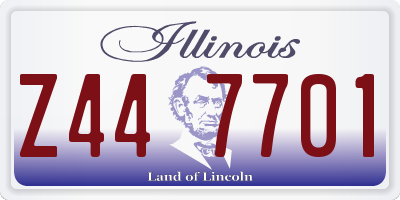 IL license plate Z447701