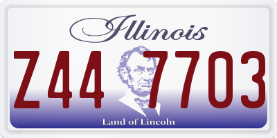 IL license plate Z447703