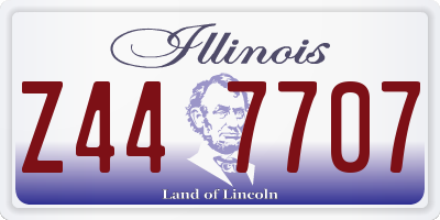 IL license plate Z447707